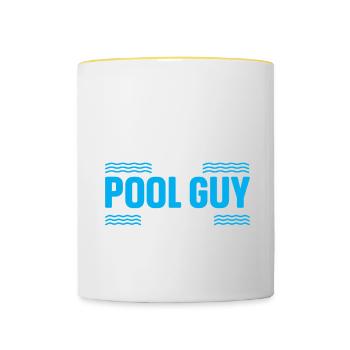 Nettoyage de piscine Travail Gardien de piscine - Mug contrasté - blanc/jaune - Devant