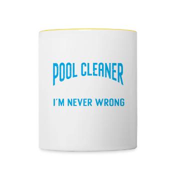 Nettoyage de piscine Travail Gardien de piscine - Mug contrasté - blanc/jaune - Devant