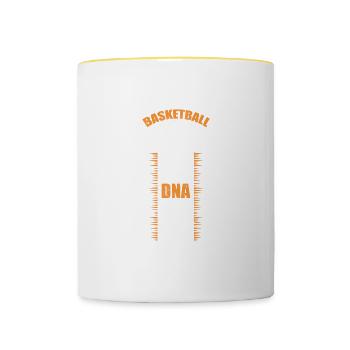 Basketball - It's in my DNA - Tasse zweifarbig - Weiß/Gelb - Vorne