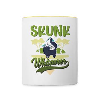 Stinktier Flüsterer - Tasse zweifarbig - Weiß/Gelb - Vorne
