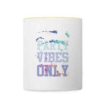 Malle Party Vibes - Tasse zweifarbig - Weiß/Gelb - Vorne