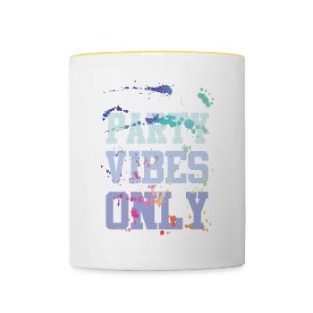 Mallorca Party Vibes - Tasse zweifarbig - Weiß/Gelb - Vorne