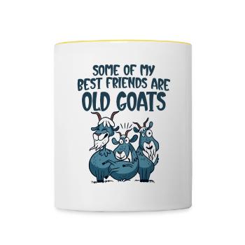 Some Of My Best Friends Are Old Goats 4 - Tasse zweifarbig - Weiß/Gelb - Vorne