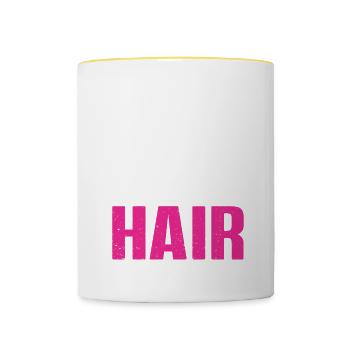 Lustiges Friseur Geschenk Stylist Friseur - Tasse zweifarbig - Weiß/Gelb - Vorne