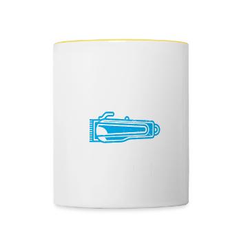 Lustiges Friseur Geschenk Stylist Friseur - Tasse zweifarbig - Weiß/Gelb - Vorne