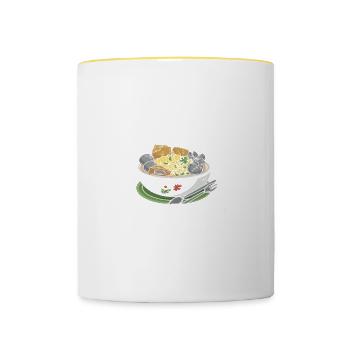 Lustiges Friseur Geschenk Stylist Friseur - Tasse zweifarbig - Weiß/Gelb - Vorne