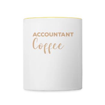 Ce comptable fonctionne sur Coffee Accounting CPA - Mug contrasté - blanc/jaune - Devant