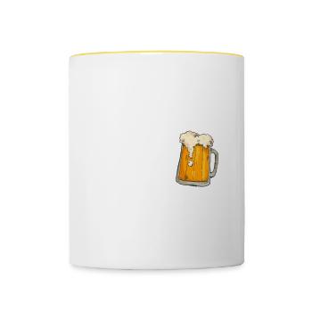 Ce programmeur informatique a besoin de programmation de bière - Mug contrasté - blanc/jaune - Devant