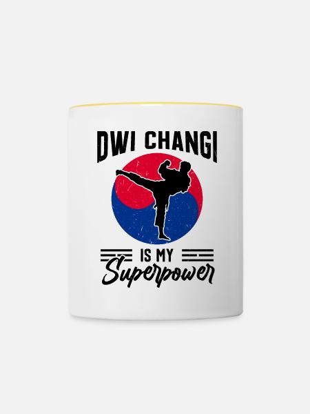 Tang Soo Do Geschenk - Tasse zweifarbig - Weiß/Gelb