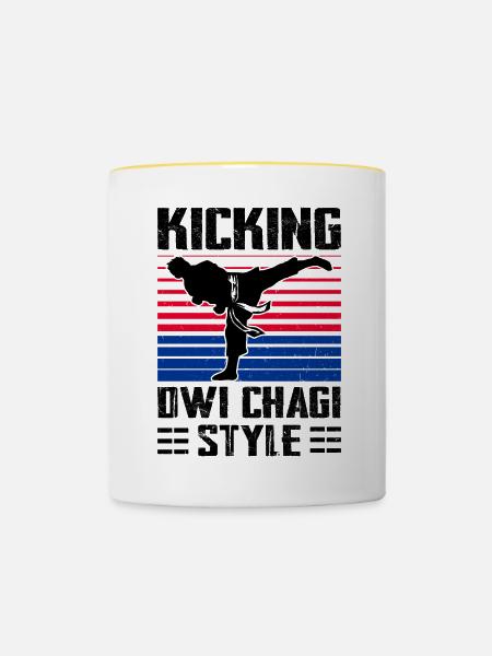 Tang Soo Do Geschenk - Tasse zweifarbig - Weiß/Gelb