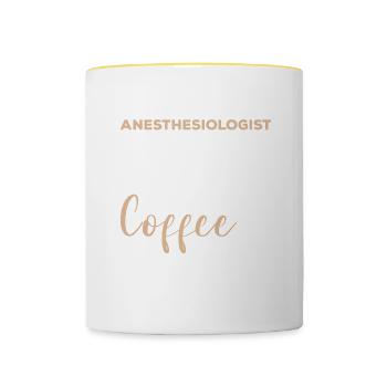 This Anesthesiologist Runs On Coffee - Contrasting Mug - white/yellow - Front