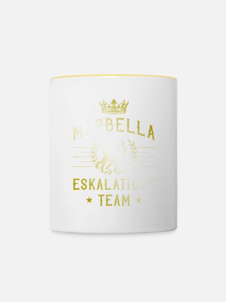 Marbella Eskalation - Tasse zweifarbig - Weiß/Gelb