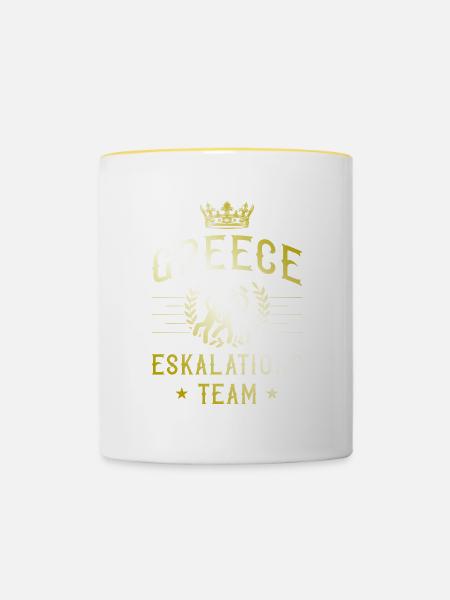 Greece Eskalation - Tasse zweifarbig - Weiß/Gelb