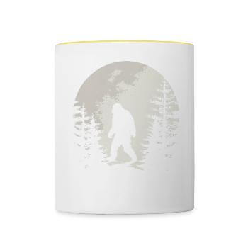 Spooky Bigfoot Silhouette Full Moon Mystery - Mug contrasté - blanc/jaune - Devant