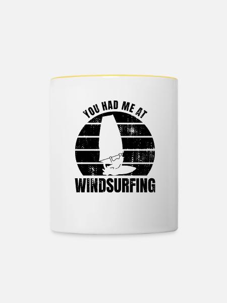 Windsurfer Zitat - Tasse zweifarbig - Weiß/Gelb