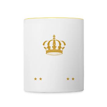 Reicht Mir Die Ski Der König Will Langlauf Fahren - Tasse zweifarbig - Weiß/Gelb - Vorne