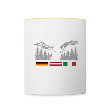 Alpenüberquerung Für Alpenüberquerer Wanderin Wand - Tasse zweifarbig - Weiß/Gelb - Vorne