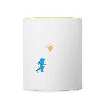 Alpenüberquerung Für Alpenüberquerer Wanderin Wand - Tasse zweifarbig - Weiß/Gelb - Vorne