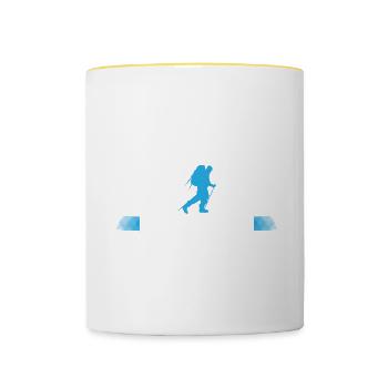 Alpenüberquerung Für Alpenüberquerer Wanderin Wand - Tasse zweifarbig - Weiß/Gelb - Vorne