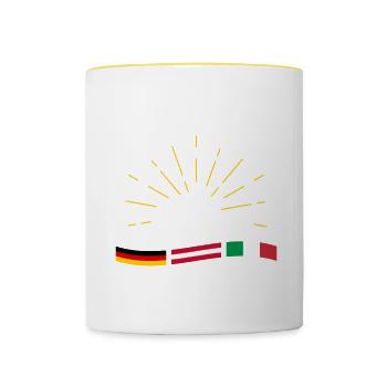 Alpenüberquerung Für Alpenüberquerer Wanderin Wand - Tasse zweifarbig - Weiß/Gelb - Vorne