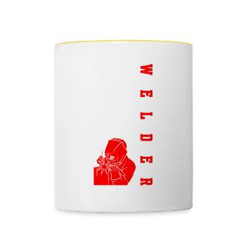 Flag USA Welder American Welder - Contrasting Mug - white/yellow - Front