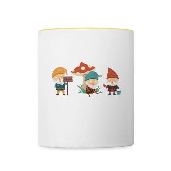 Gartenzwerg Für Gartenzwerg Liebhaber Gärtner Lust - Tasse zweifarbig - Weiß/Gelb - Vorne