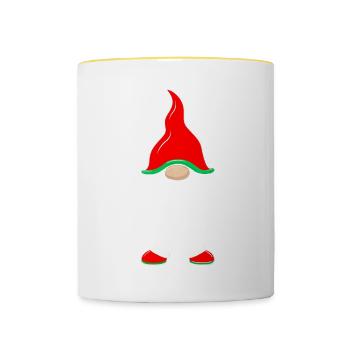 Gartenzwerg Für Gartenzwerg Liebhaber Gärtner Lust - Tasse zweifarbig - Weiß/Gelb - Vorne