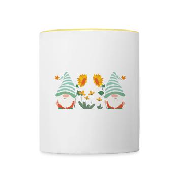 Gartenzwerg Für Gartenzwerg Liebhaber Gärtner Lust - Tasse zweifarbig - Weiß/Gelb - Vorne