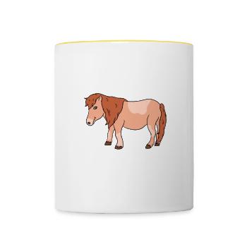 If You Want Me To Listen Just Talk About Ponies - Tasse zweifarbig - Weiß/Gelb - Vorne