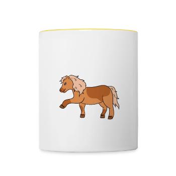 Ponies Better Than Therapy - Tasse zweifarbig - Weiß/Gelb - Vorne