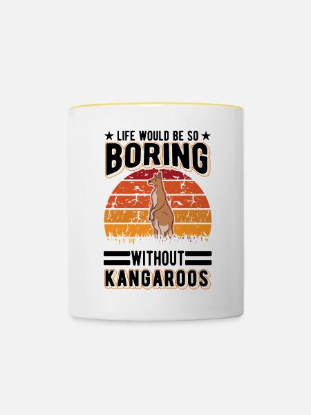 Australisches Känguru Australien Kangaroo - Tasse zweifarbig - Weiß/Gelb