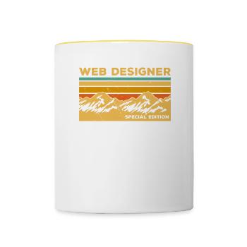 Vintage Web Designer Special Edition Programming - Contrasting Mug - white/yellow - Front