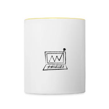 1000 $ par jour éloigne le travail de jour 3 - Mug contrasté - blanc/jaune - Devant