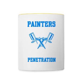 Painters Are Versatile In All Positions With 100% - Contrasting Mug - white/yellow - Front