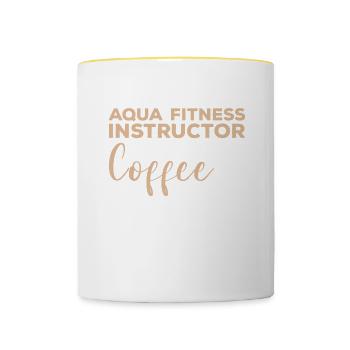 Cet instructeur d’aquafitness fonctionne sur le café - Mug contrasté - blanc/jaune - Devant