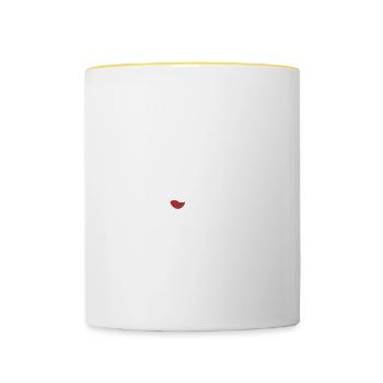 This Posture Correction Specialist Needs Wine - Contrasting Mug - white/yellow - Front
