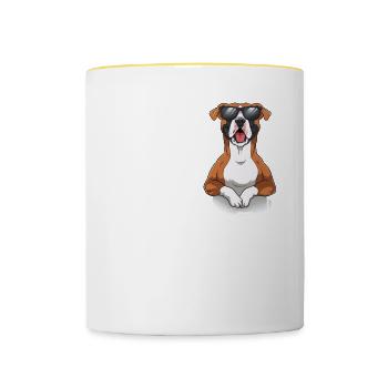 Love Boxer - Tasse zweifarbig - Weiß/Gelb - Vorne