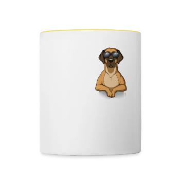 Love Great Dane - Contrasting Mug - white/yellow - Front