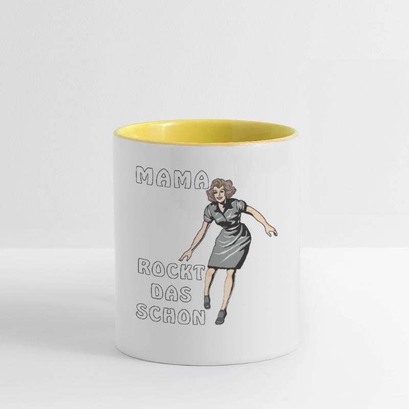 MAMA ROCKT DAS SCHON Tasse zweifarbig