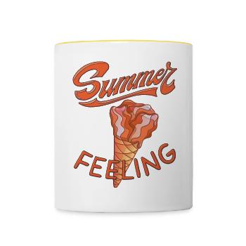 SUMMER FEELING EIS - Tasse zweifarbig - Weiß/Gelb - Vorne