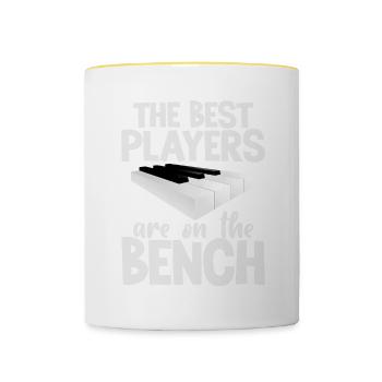Les meilleurs joueurs sont sur le banc - Mug contrasté - blanc/jaune - Devant