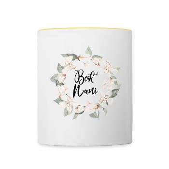 Meilleure Mamie Nani Suisse Suisse Mamie Allemande - Mug contrasté - blanc/jaune - Devant