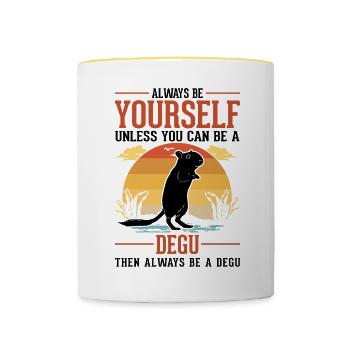 Always be yourself Degu Walddegu - Tasse zweifarbig - Weiß/Gelb - Vorne