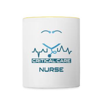 Be Nice To Critical Care Registered Nurse - Tasse zweifarbig - Weiß/Gelb - Vorne