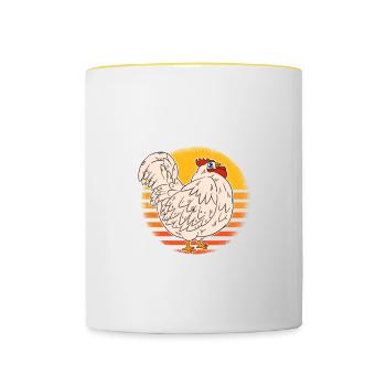 I Just Want To Leave And Be A Chicken Mom - Contrasting Mug - white/yellow - Front