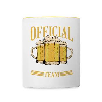 Équipe officielle de consommation d’alcool 2 - Mug contrasté - blanc/jaune - Devant