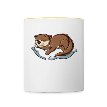 Hektik Ist Auch Keine Lösung - Tasse zweifarbig - Weiß/Gelb - Vorne