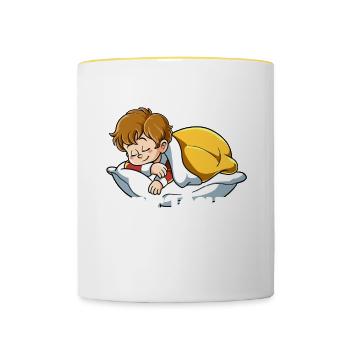 Hektik Ist Auch Keine Lösung - Tasse zweifarbig - Weiß/Gelb - Vorne