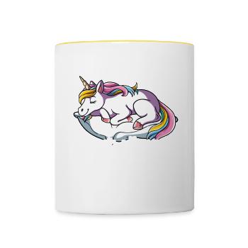 Hektik Ist Auch Keine Lösung - Tasse zweifarbig - Weiß/Gelb - Vorne