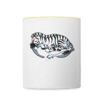 Hektik Ist Auch Keine Lösung - Tasse zweifarbig - Weiß/Gelb - Vorne
